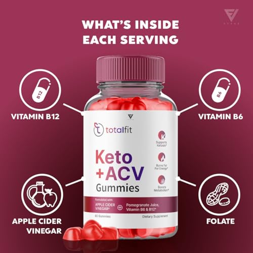 (2 Pack) Total Fit Keto ACV Gummies Advanced Apple Cider Vinegar Supplement Reviews Fyvus