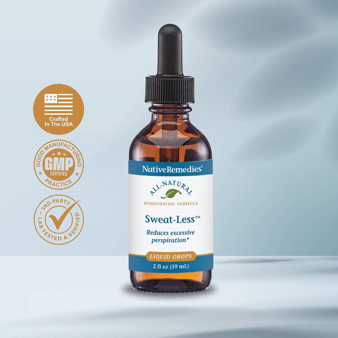 Native Remedies Sweat-Less - Natural Homeopathic Formula for Excessive Sweating, Perspiration and Clamminess - 59 mL Native Remedies
