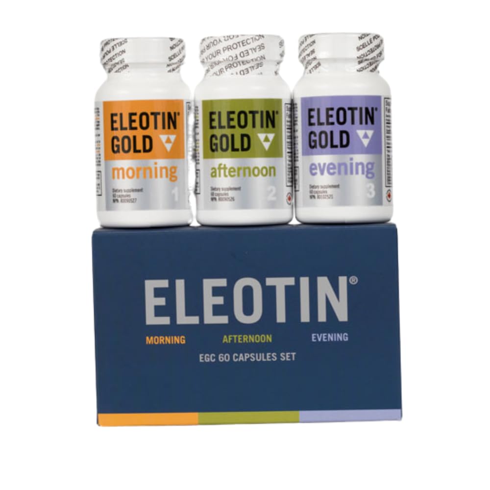 Eleotin Gold Capsules Value Pack Set for Balanced Metabolic Health | Healthy Circulation | Premium Herbal Ingredients | 3 Bottles of Different Formula | 60 Capsules Each Eleotin