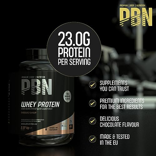 PBN - Premium Body Nutrition Whey Protein 2.27kg Chocolate, New Improved Flavour Premium Body Nutrition