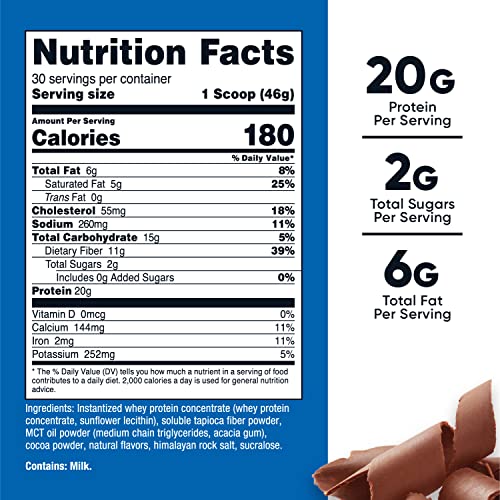 Nutricost Meal Replacement Shake Powder (Chocolate), 30 Servings - Protein, Non-GMO Nutricost