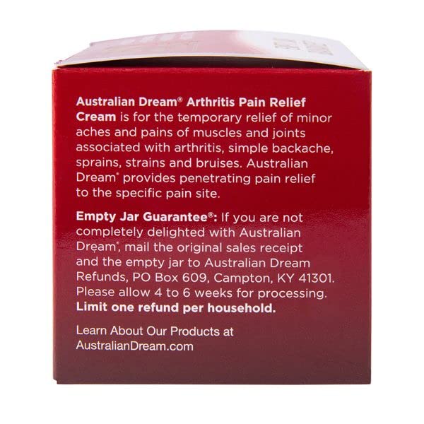 Australian Dream Arthritis Pain Relief Cream - 4oz, Pack of 6 VELOSVIE