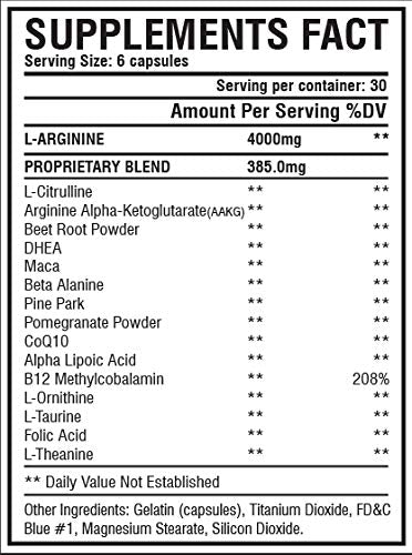 Nitric Oxide Supplement Booster Complex L Arginine 4000mg,L Citrulline, AAKG,Beet Root ANTLS Supplements