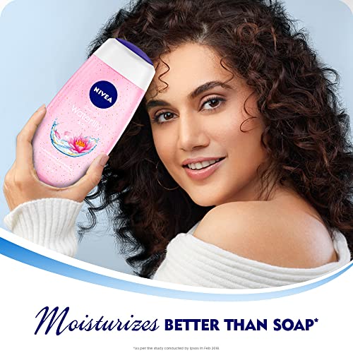 Nivea Bath Shower Water Lily Oil, 250 ML, Moisturizing Skin Cleanser with Oil Pearls and Water Lily Fragrance NIVEA