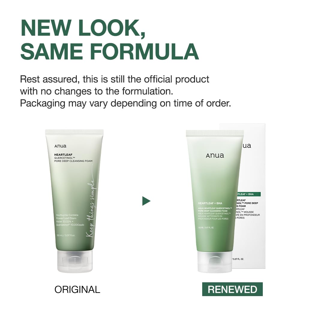 Anua Heartleaf Quercetinol Pore Deep Cleansing Foam, Face wash for Pore Refining Cleanser, Hydrating Daily Facial Cleanser ANUA