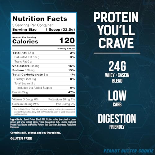 PEScience Select Low Carb Protein Powder, Peanut Butter Cookie, 5 Serving, Keto Friendly PEScience