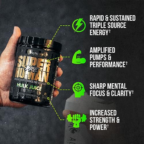 ALPHA LION Superhuman Pre Workout Powder & Post Workout Recovery Bundle, Sustained ALPHA LION