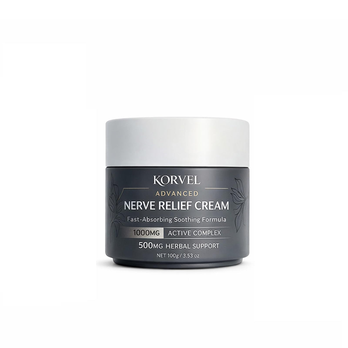 Saphily KORVEL Nerve Relief Cream 1000mg Active Blend, Fast Absorbing Soothing Cream with Herbal Support, 3.53 oz Saphily
