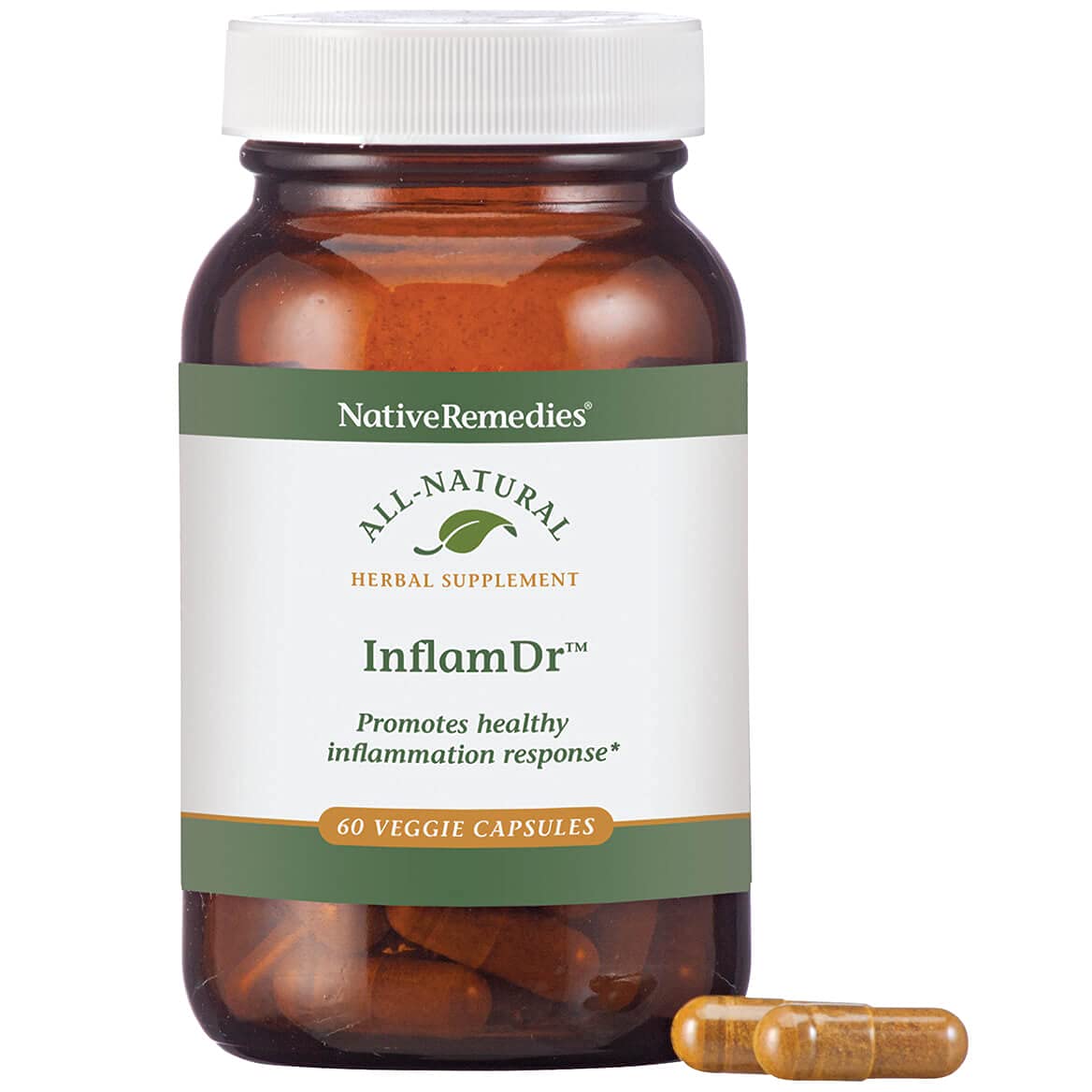 Native Remedies Inflam Dr. - All Natural Herbal Supplement Promotes Healthy Inflammation Response - Helps Fight Oxidative Stress to Cells - 60 Veggie Caps Native Remedies