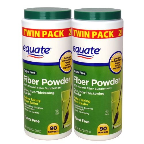 Equate Sugar-Free Fiber Powder - 90 Servings, 12.3 oz (2 Pack) Equate