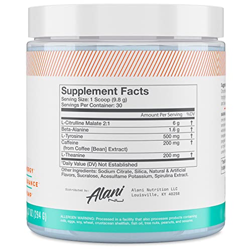 Alani Nu Island Crush Pre Workout and BCAA Sour Peach Rings Post Workout Powder Alani Nu