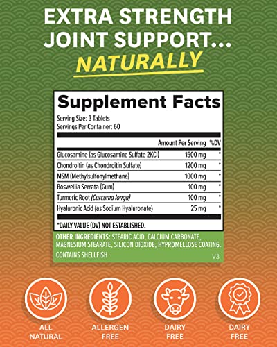 Zenwise Health Glucosamine Chondroitin MSM - Joint Support Supplement with Turmeric Zenwise Health