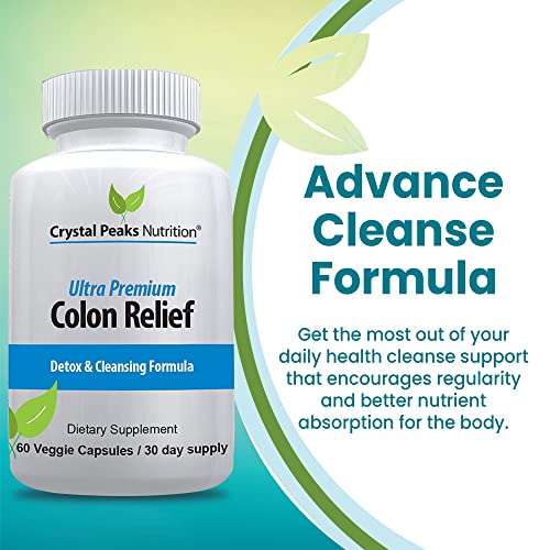 CRYSTAL PEAKS NUTRITION Natural Colon Cleanser Capsules for Constipation Relief CRYSTAL PEAKS NUTRITION
