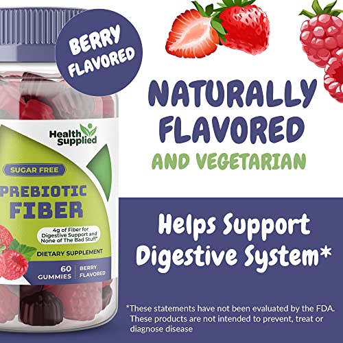 Fiber Prebiotic Gummies Sugar Free, Keto Friendly 2 Pack | Gut Cleansing, Digestive Health Health Supplied