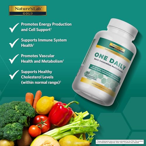 Nature's Lab Gold One Daily Multivitamin - Contains 19 Essential Vitamins & Minerals including Vitamin C, D3 & Zinc - 60 Capsules (2 Month Supply) Nature's Lab