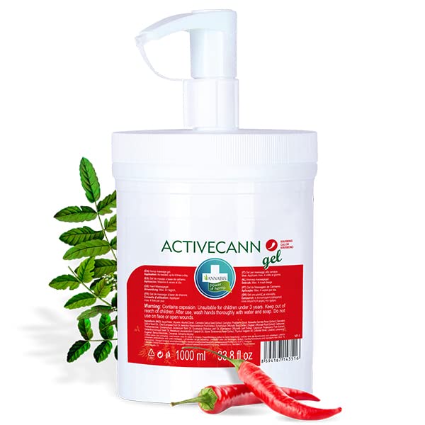 Annabis ACTIVECANN Natural Vegan Joint & Muscle Warming Gel with Organic Hemp - Quick Absorbing - Non-Sticky - Neck and Back, Elbows and Knees, Muscles and Joints Annabis