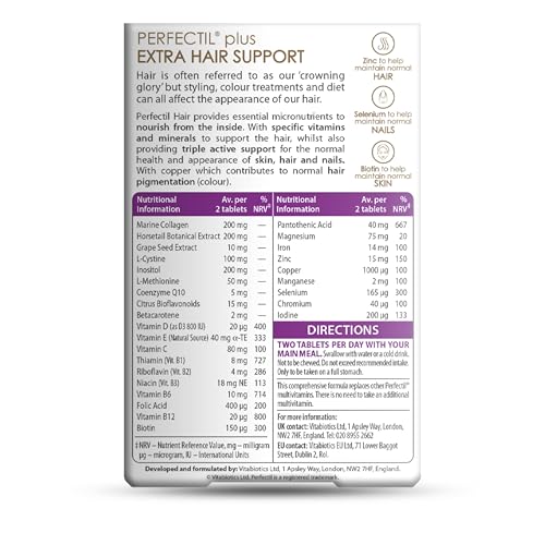 Perfectil Vitabiotics Multivitamin | Hair Growth and Thickening Formula | Supports Thicker, Healthy Hair | Vitamin D, E, Collagen, Biotin, and More Perfectil