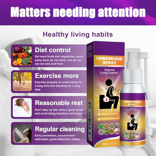 Herbal hemorrhoid Spray relieves Anal Swelling, Pain, itching, discomfort, Repair Meat Ball Broken hemorrhoid Nursing Spray,30ML/1 FL.OZ Aus Healthcare