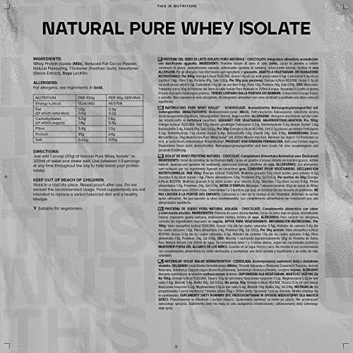 Bulk Natural Pure Whey Protein Isolate, No Artificial Sweetners, Chocolate, 500 g, Packaging May Vary Bulk