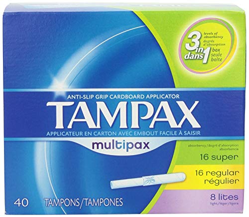 Tampax Cardboard Applicator, Multipax Tampons 40 Count Tampax