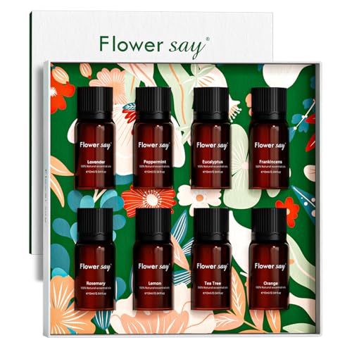 Flower Say 8x5ml Gift Set for Diffuser for Home - 100% Pure Natural Gift Set for Diffuser/Humidifier/Skin Care FLOWERSAY