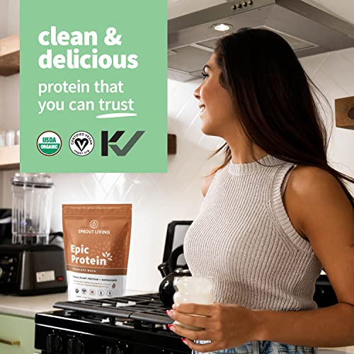 Sprout Living Epic Protein, Plant Based Protein & Superfoods Powder, Chocolate Maca Sprout Living