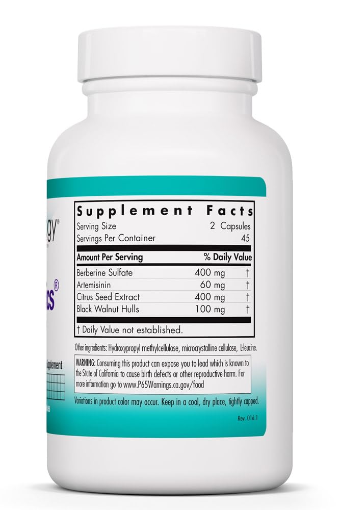 Nutricology TriBiotics - Berberine Artemisinin Botanical Blend - Gastrointestinal Support - Hypoallergenic - 45 Servings - 90 Capsules Allergy Research Group