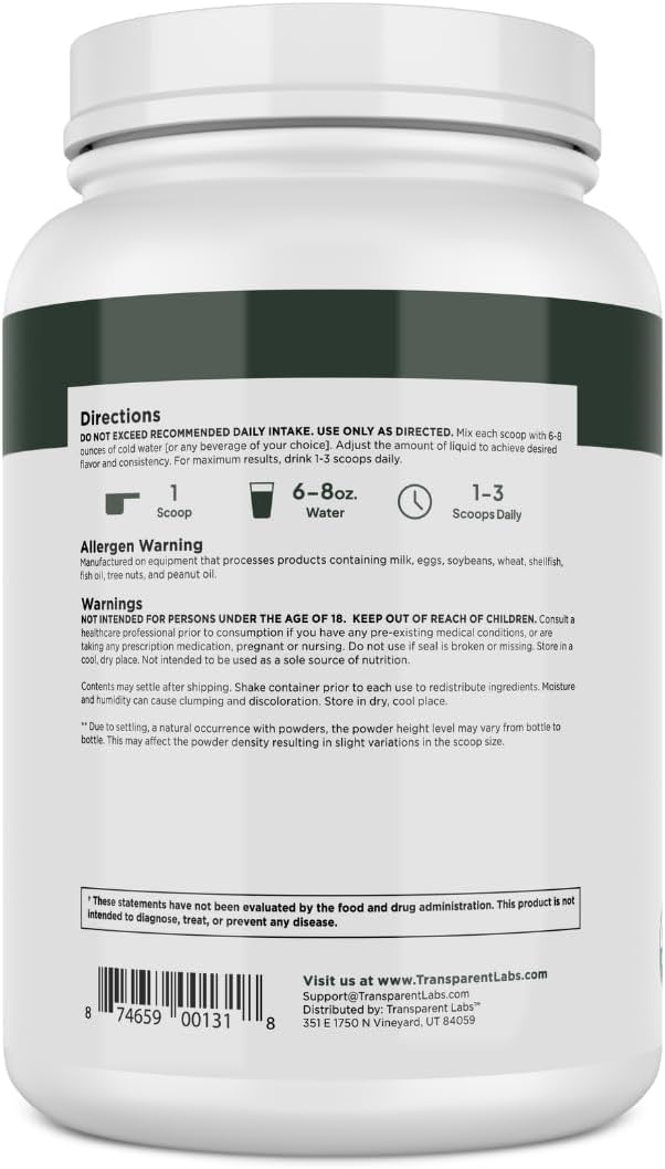 Transparent Labs 100% Pea Protein Powder - 28g Organic Plant Protein per Serving, Clean Pea Isolate Powder, USDA Organic, Vegan, Gluten-Free, Sugar-Free, Non-GMO - 30 Servings, Chocolate Gsupps Australia