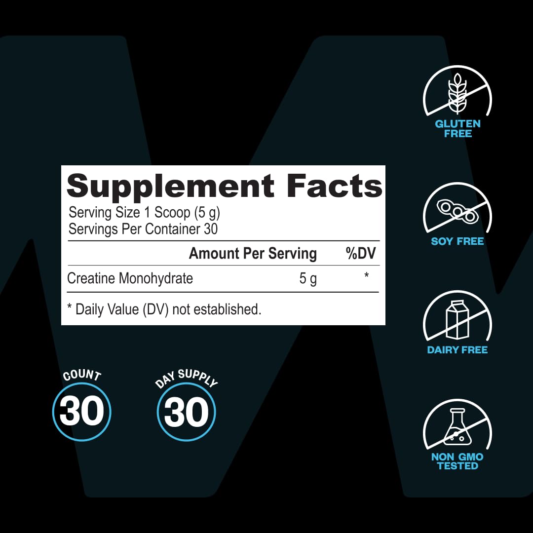 ONNIT Creatine Monohydrate Powder, IGEN(TM) Non-GMO Tested 5g Premium Creatine for Muscle Strength, Power and Lean Mass, Supports Brain Health, Brain Cellular Energy, Unflavored, 30 Servings, 5.29 oz Gsupps Australia