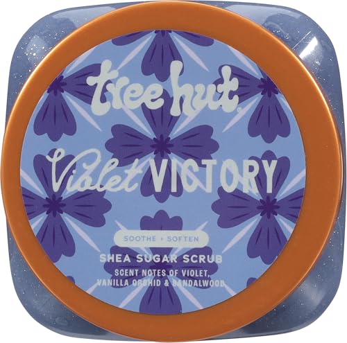 Tree Hut Violet Victory Shea Sugar Scrub, Exfoliating, Hydrating & Moisturizing Body Scrub with Shea Butter & Natural Oils, Smooth & Soften Skin, Polishing Exfoliant for Radiant Skin, 18 oz Tree Hut