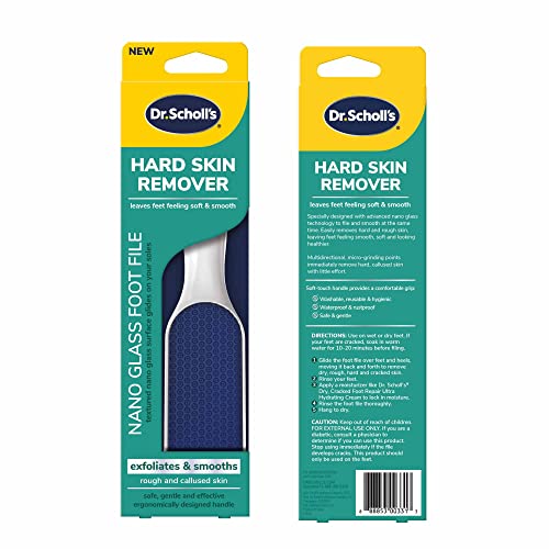 Dr. Scholl's Hard Skin Remover Nano Glass Foot File - Foot Callus Remover, Durable Foot Scrubber Dr. Scholl's