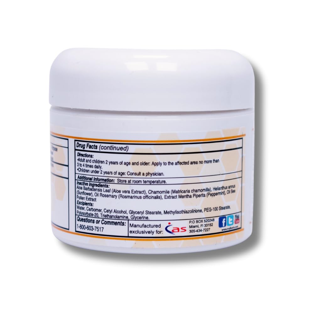 AbeeMed Cream Bee Venom Apitoxin for Aches - Menthol - Histamine DHCL - Bee Polen - Chamomile - Support for Neck and Backache - Supports Joint & Muscle Discomfort - Sprains, Bruises and Strains V2 ABEE MED