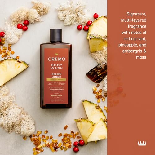 Cremo Body Wash for Men, Rich-Lathering Golden Amber, 16 Fl Oz Cremo