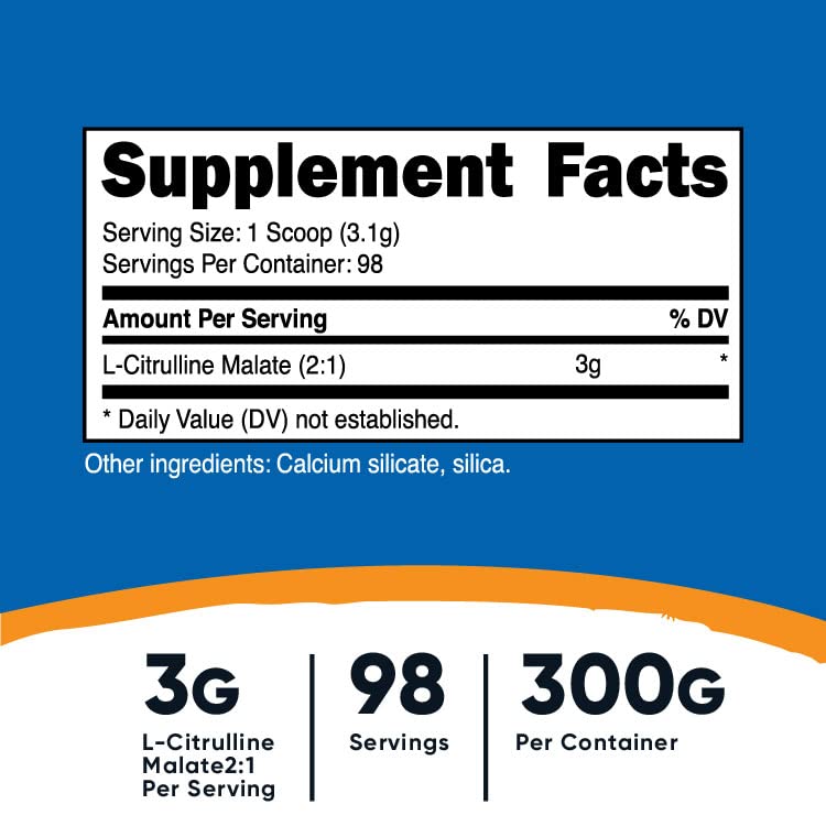 Nutricost L-Citrulline Malate 300G (2 Pack) - Pure L-Citrulline Powder, 3000mg Per Serving Nutricost