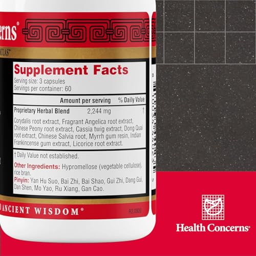 Health Concerns Channel Flow – Muscle Relaxation & Pain Support Supplement for Men & Women – Corydalis Root Extract – Chinese Herbal Formula for Headaches, Joint & Menstrual Discomfort – 180 Capsules Health Concerns