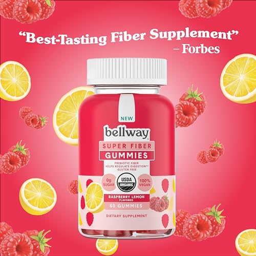 Bellway Super Fiber Gummies for Adults - Sugar Free Organic Fiber Supplement Bellway