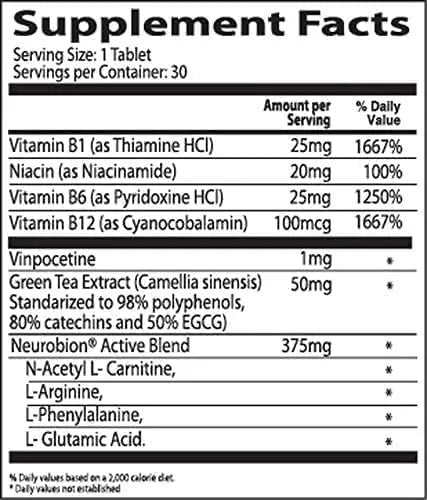 Neurobion Active 30 Tablets Multivitamin L-Glutamic Acid Dietary Supplements, 1 Count (Pack of 1) Neurobion