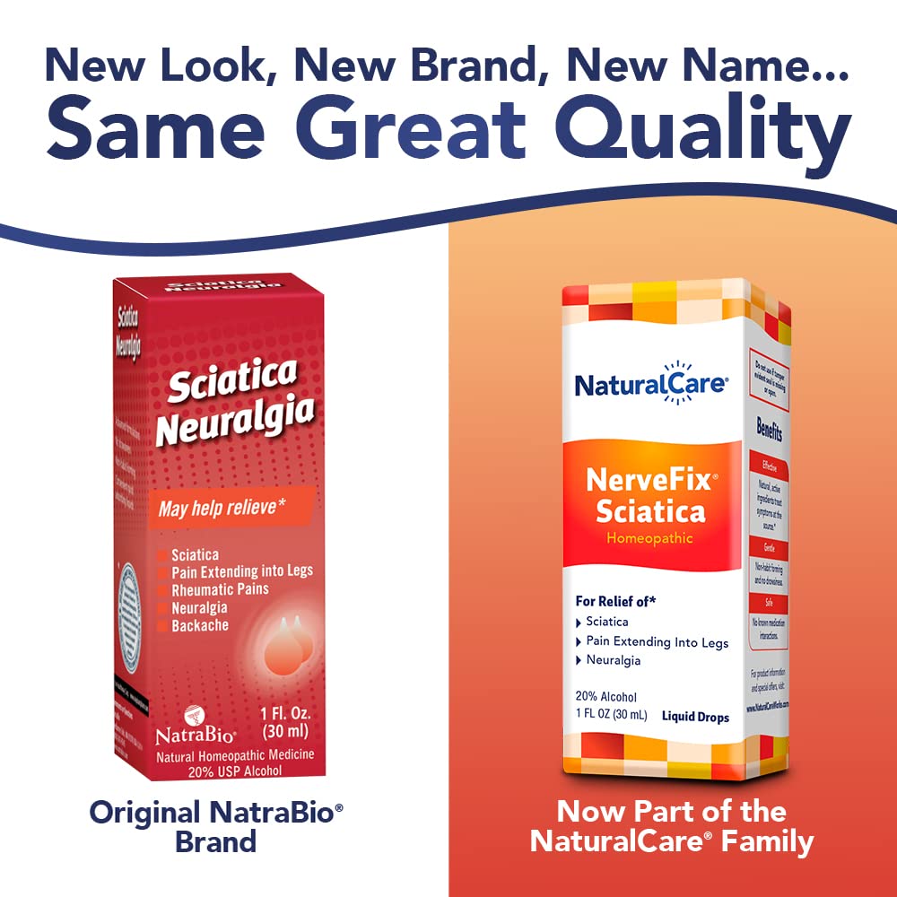 NaturalCare Pain Relief NerveFix Sciatica Neuralgia, 1 oz Liquid Natra Bio Natra-Bio