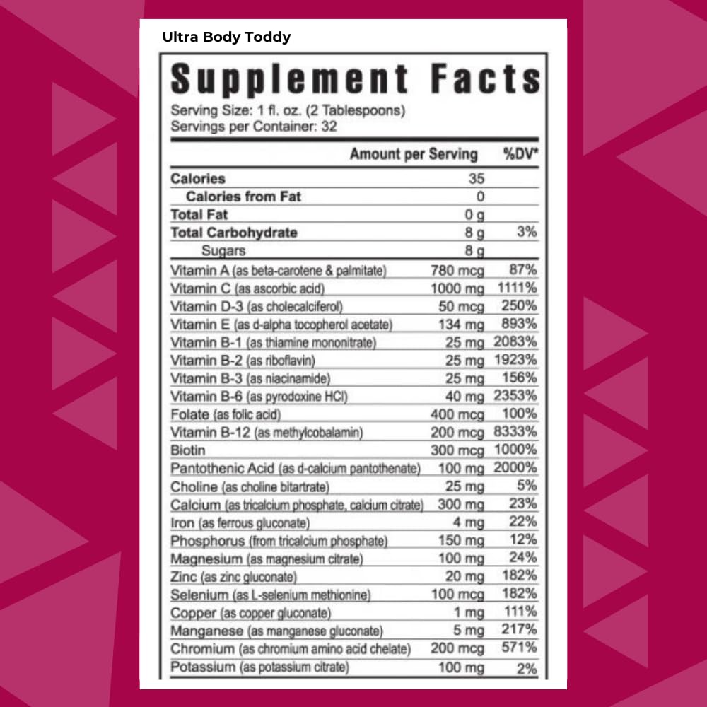 Youngevity Ultra Body Toddy - 100+ Nutrient Mega Multi-Vitamin Mineral Supplement for Men and Women - Enhanced Absorption - Phytonutrients - Amino Acids - (32 Fl Oz) Youngevity