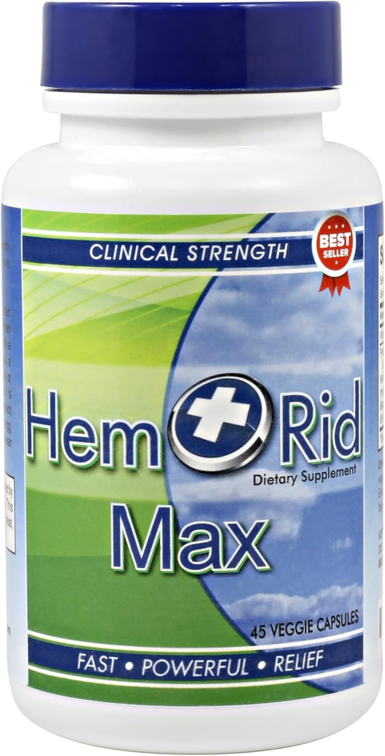 HemRid Max and Maximum Strength Lidocaine Cream - Hemorrhoid Relief Bundle for Fast Internal & External Support - Hemorrhoid Pills & Hemorrhoidal Lidocaine Cream for Rapid Comfort & Soothing Care HemRid