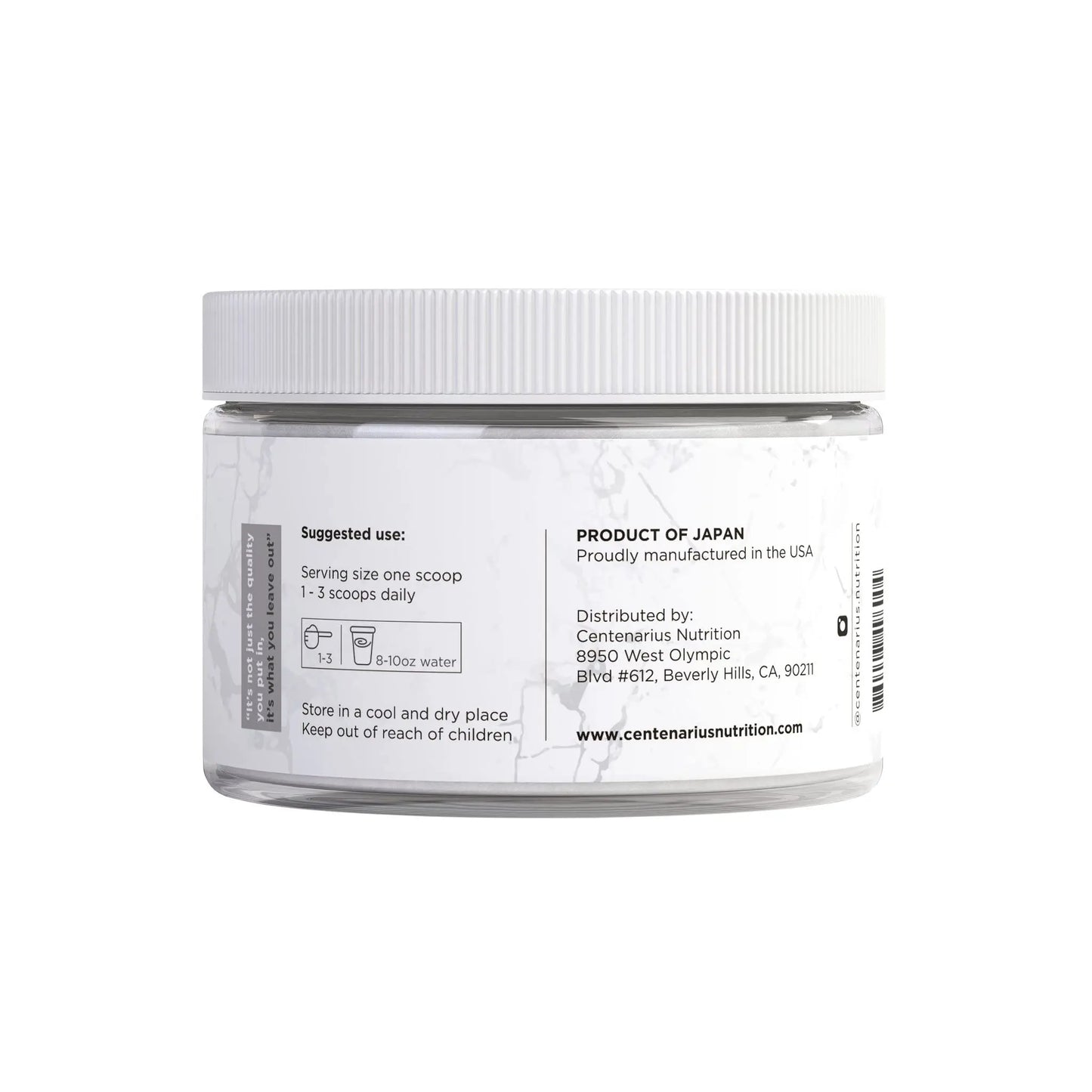 Premium Glycine Powder 250g | Amino Acids Supplement for Post Workout Muscle Recovery, Digestion, Sleep Aid + More - Vegan, Additive-Free Centenarius Nutrition