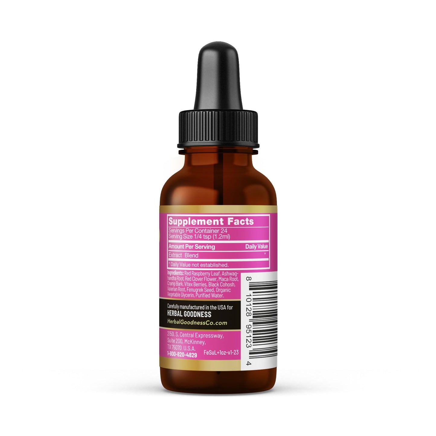 Herbal Goodness Female Support Supplement 1 Fl. oz – Natural Herbal Blend for Women’s Hormonal Health, Energy & Wellness – Adaptogenic Liquid Formula – Non-GMO, Gluten-Free – 1 Bottle Herbal Goodness