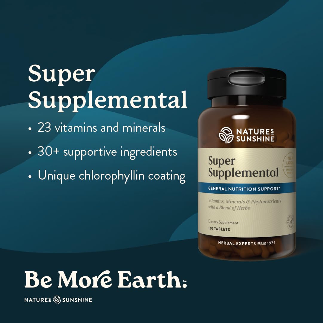 Nature's Sunshine Super Supplemental: Complete Multivitamin with Minerals, Antioxidants & More for Nutritional Gaps, Overall Health, Immune & Energy Support. 120 Tabs Nature's Sunshine