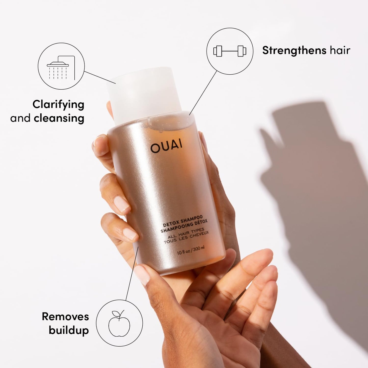 OUAI Detox Shampoo Refill - Clarifying Shampoo for Build Up, Dirt, Oil, Product and Hard Water - Apple Cider Vinegar & Keratin for Clean, Refreshed Hair - Sulfate-Free Hair Care (32 oz) OUAI