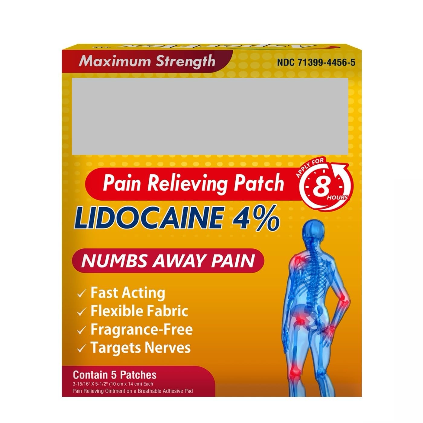 Lidocaine 4% 8-Hour Pain Relief Patch by Akron Pharma FKSD