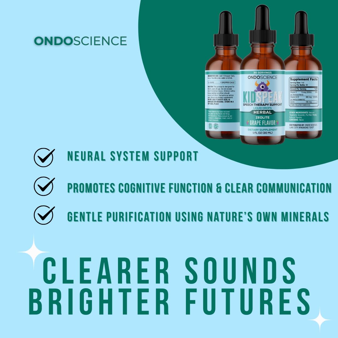Ondo Science KIDSPEAK Speech Support Supplement for Children, Natural Vitamins and Minerals, Communication and Learning Aid Ondo Science