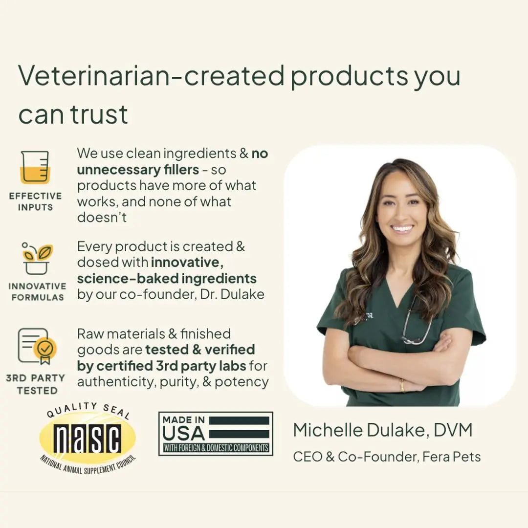 Fera Pets Postbiotics Plus Prebiotics for Dogs & Cats - with Slippery Elm - Promotes Optimal Digestive Health & Inflammatory Response - Enhances Immunity - 120 Scoops Fera Pets