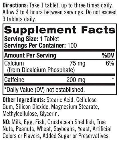 Natrol High Caffeine Tablets, Energy Support, Helps Enhance Endurance Natrol