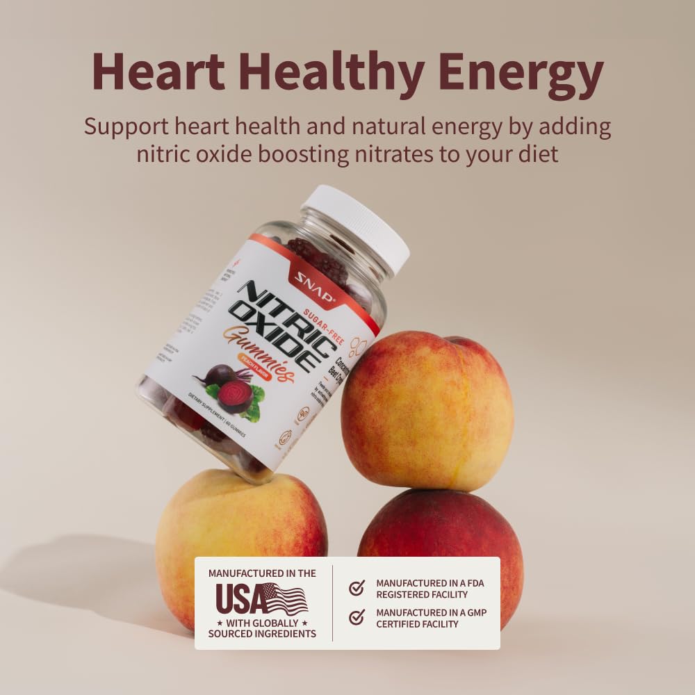 Snap Supplements Nitric Oxide Beet Root Gummies - Support Healthy Blood Circulation Snap Supplements