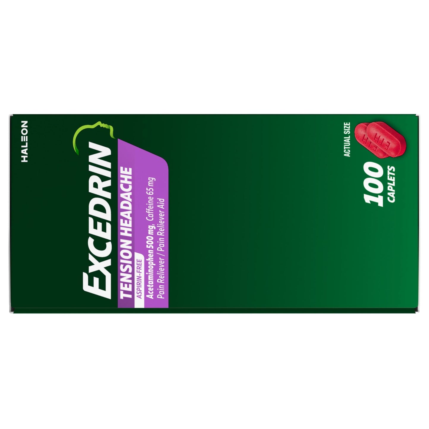 Excedrin Tension Headache Relief Caplets, Acetaminophen 500mg, Caffeine 65mg, Pain Reliever, Aspirin-Free, 100 Count Excedrin